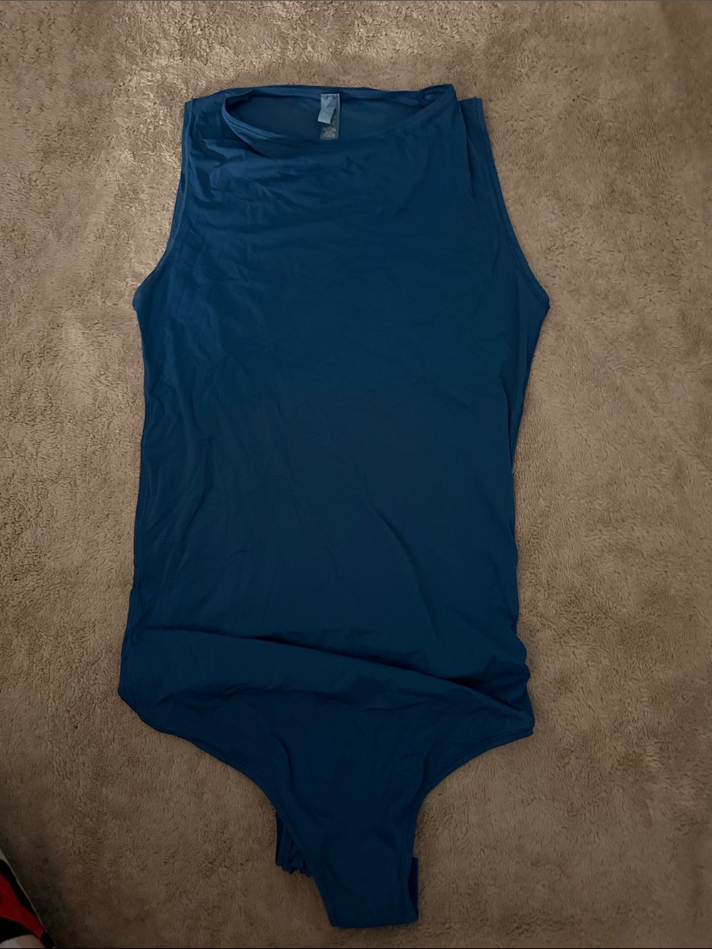 SKIMS Sleeveless Bodysuit in Teal Blue